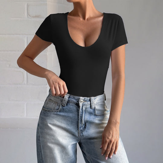 Damen Body mit tiefem Ausschnitt und seitlichen Einschnitten EB