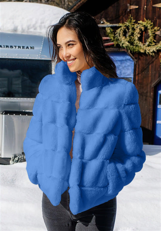 Damen Modische Daunenjacke mit hohem Kragen EB