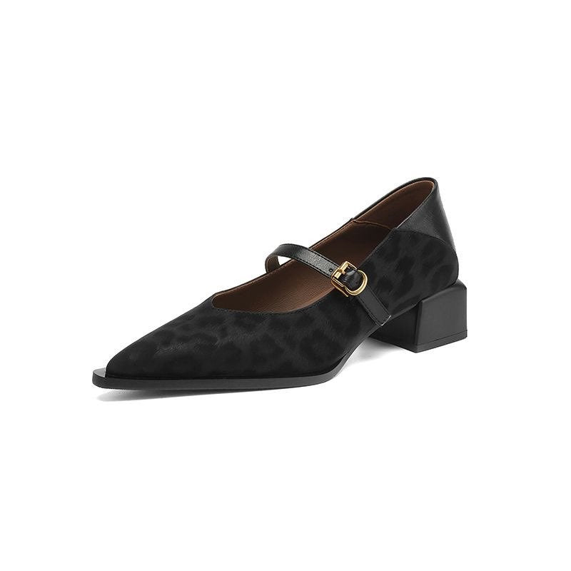Damen stilvolle Sling-Pumps mit schmalem Riemen und leichtem Blockabsatz EB