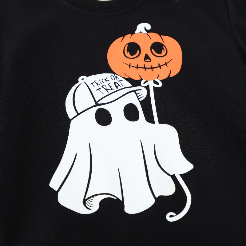 Jungen Kuschelsweatshirt mit gruseligem Halloween-Motiv EB