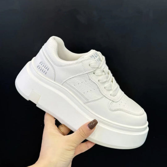 Damen Chunky Sneaker mit hoher Plattform und atmungsaktiver Obermaterialstruktur EB