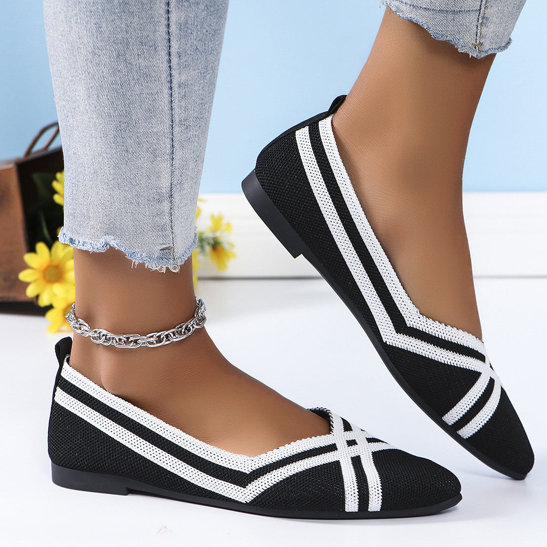 Damen modische Ballerinas mit atmungsaktiver Netzstruktur EB