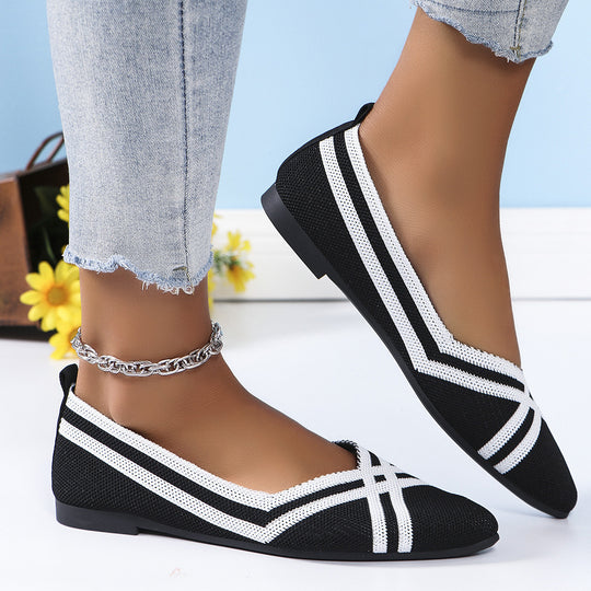 Damen modische Ballerinas mit atmungsaktiver Netzstruktur EB