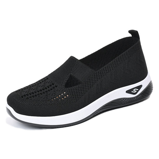 Damen Atmungsaktive Slip-On Sneakers mit elastischem Design EB