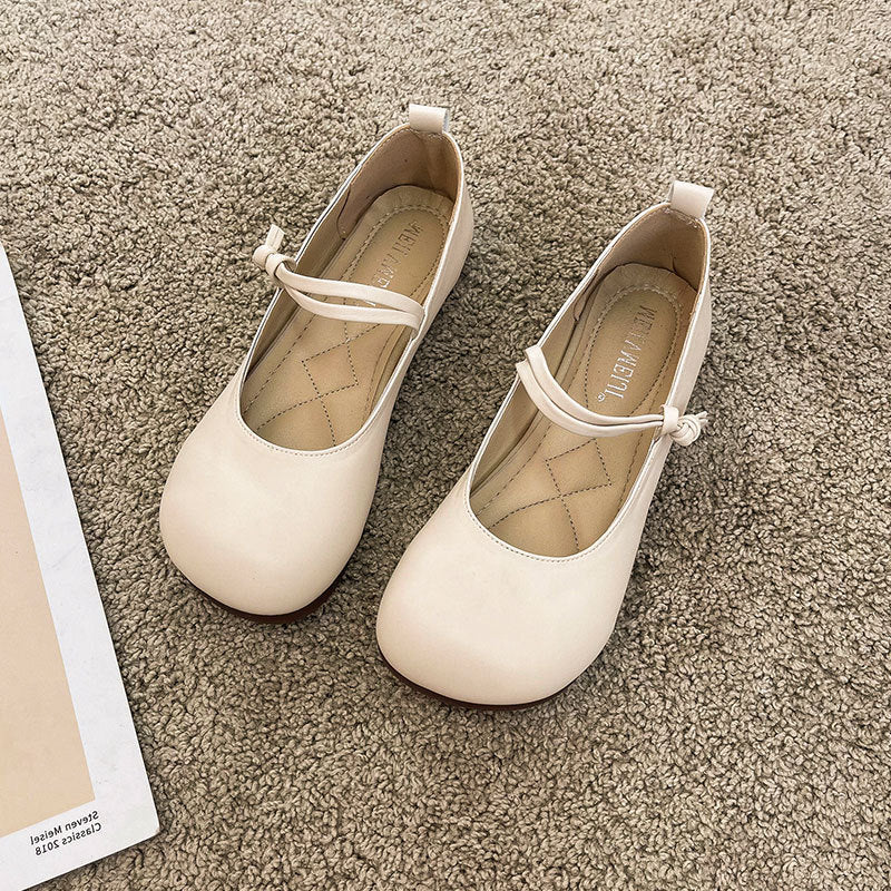 Damen Bequeme und elegante Ballerinas mit verstellbarem Riemen und weicher Innensohle EB