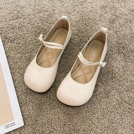 Damen Bequeme und elegante Ballerinas mit verstellbarem Riemen und weicher Innensohle EB