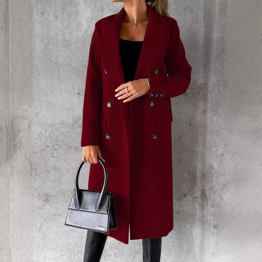 Damen Eleganter Doppelreihiger Mantel mit hochmodernem Schnitt EB