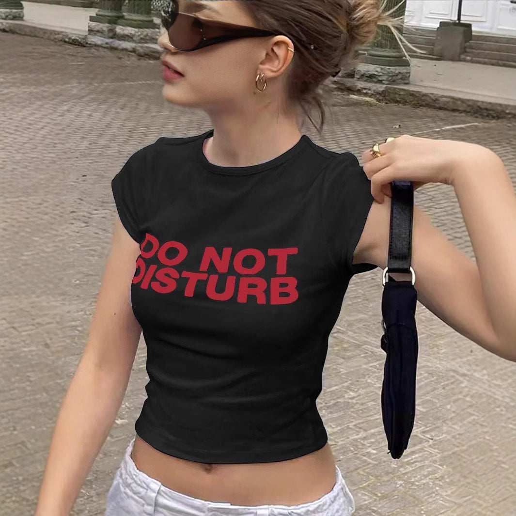 Damen Crop-T-Shirt mit auffälligem Grafiken-Design und frechem Statementdruck EB