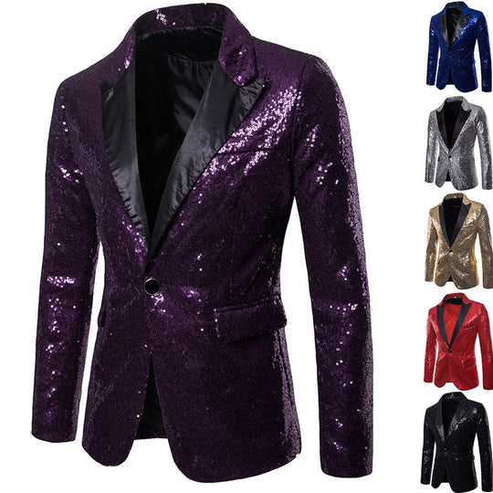 Herren Funktionsblazer mit Pailletten und klassischem Revers EB