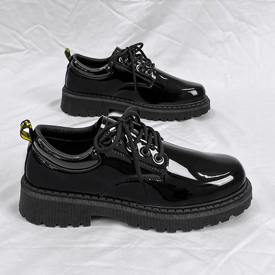 Damen Modische Lacklederschuhe mit robustem Sohlenprofil EB