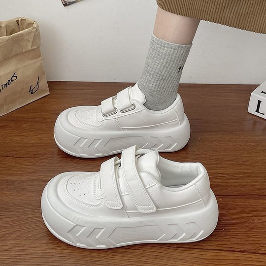 Damen Plattform Sneakers mit praktischen Klettverschlüssen EB