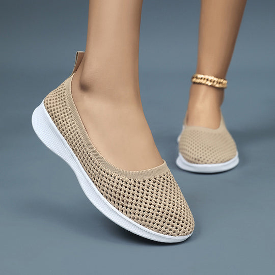 Damen bequeme und luftige Slip-On Sneakers EB
