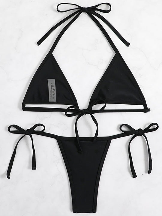 Damen Triangel-Bikini mit dekorativen Bindebändern EB