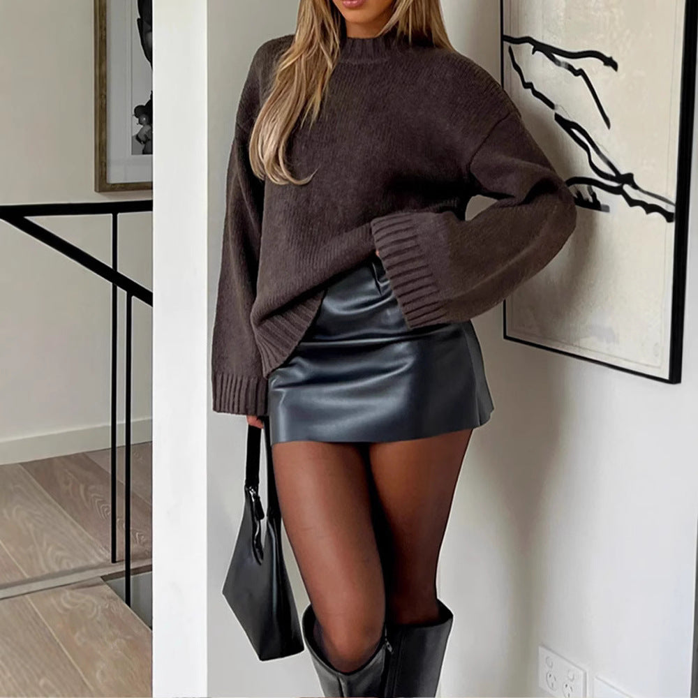 Damen Oversized Pullover aus weicher Strickware EB