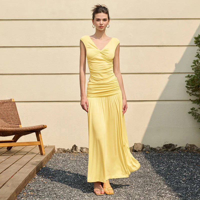 Damen Maxikleid mit raffiniertem Rüschendesign und taillierter Passform EB