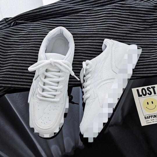 Damen modische Sneakers mit hoher Plattform und atmungsaktiver Oberflächenstruktur EB