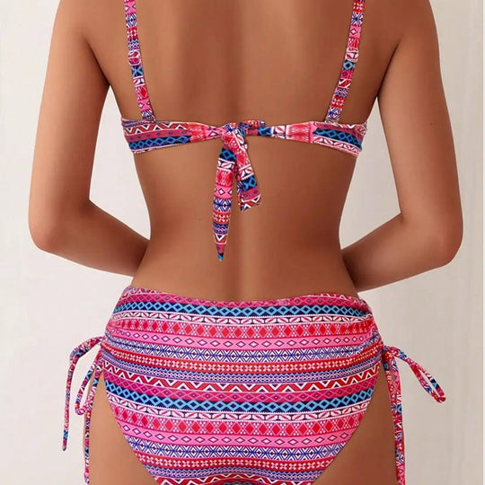 Damen Bikini-Set mit gepolstertem Oberteil und verstellbaren Seitenbändern EB