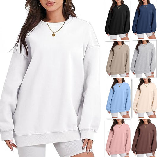 Damen nan extraweites Oversize-Sweatshirt mit überschnittener Schulter und angerautem Innenfutter EB