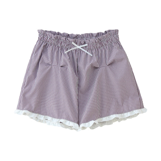 Damen Pyjama-Set mit Rüschendetails und knöpfbarem Oberteil EB