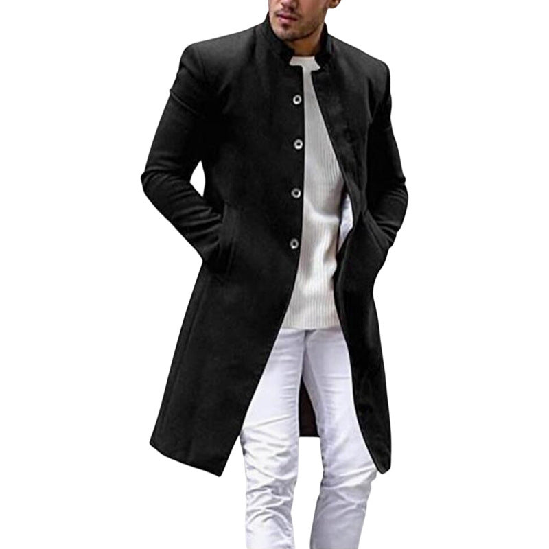 Herren eleganter Langmantel mit schmalem Schnitt EB