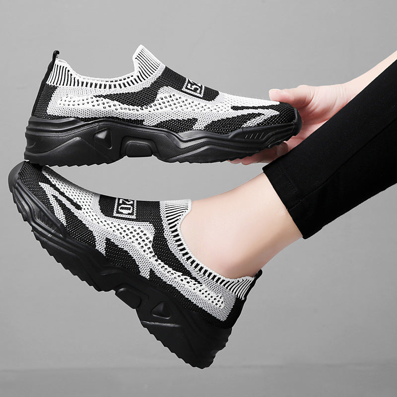 Damen Atmungsaktive Slip-On Sneakers mit elastischem Schaft EB