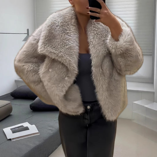 Damen kuschelige Pelzjacke EB