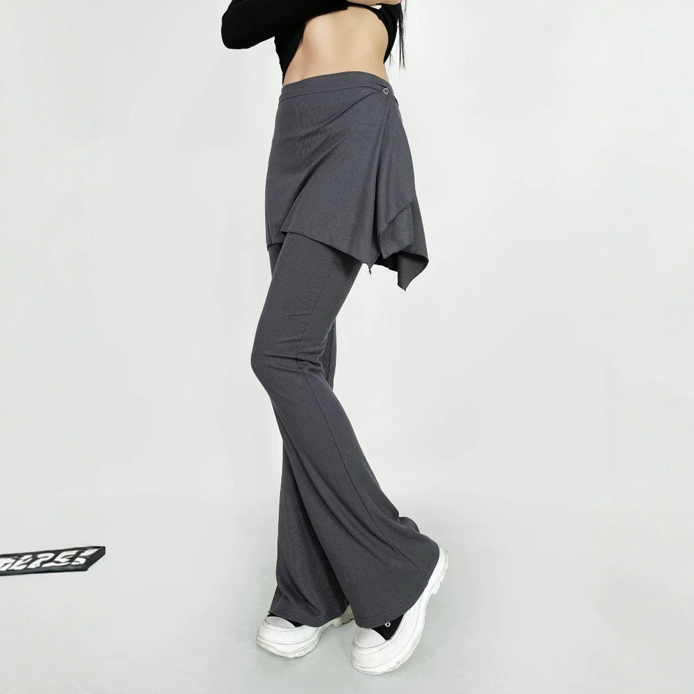 Damen Flared Pants mit asymmetrischem Überwurf EB