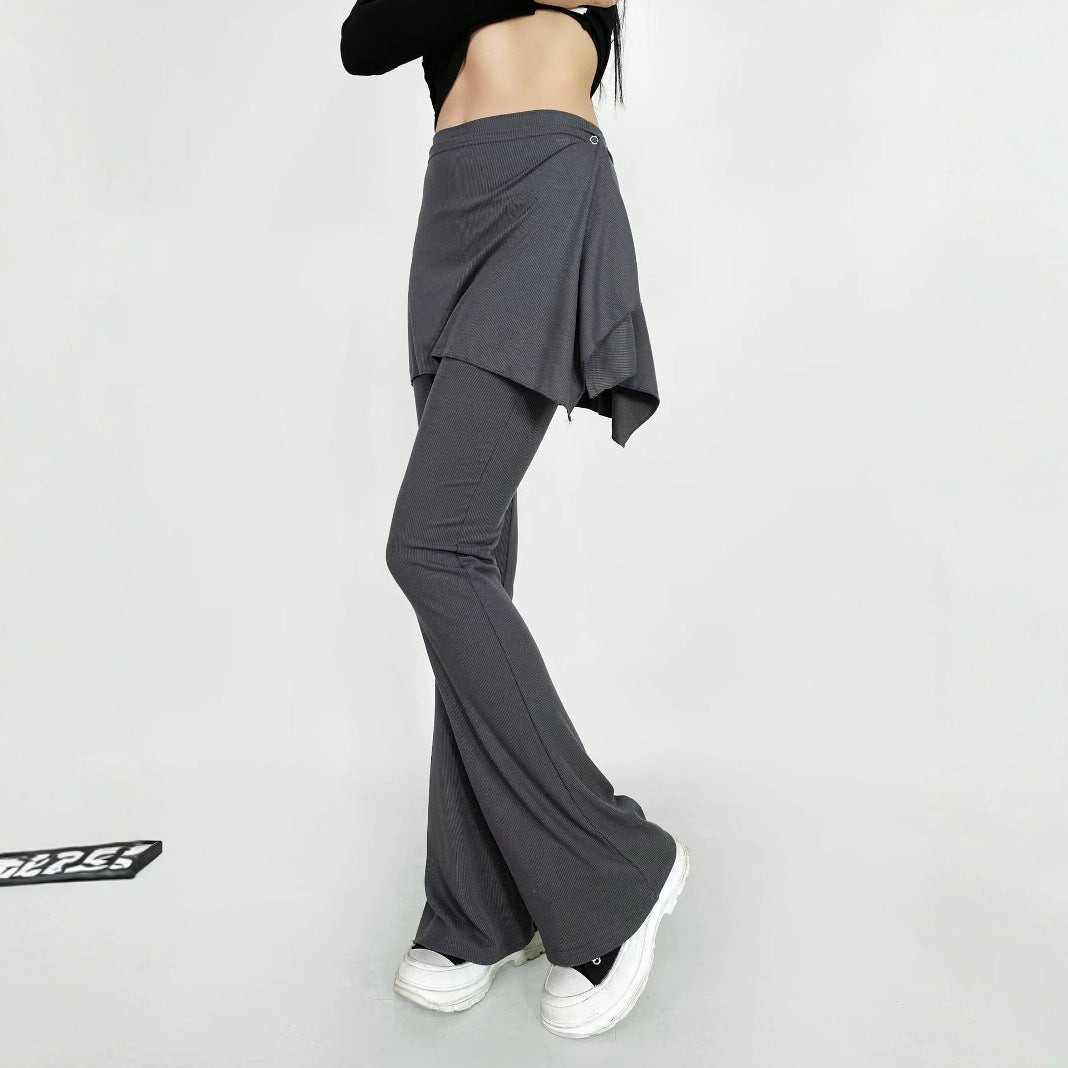 Damen Flared Pants mit asymmetrischem Überwurf EB