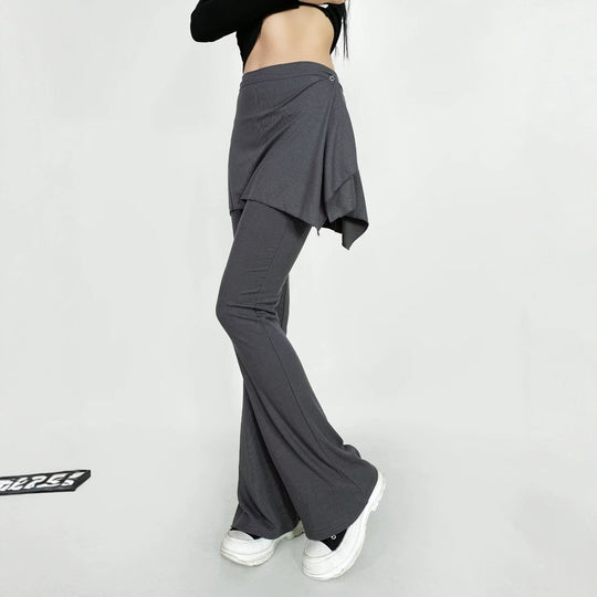 Damen Flared Pants mit asymmetrischem Überwurf EB
