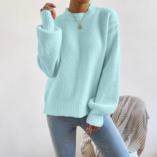 Damen Kuschelpullover mit weitem Schnitt und hochgeschlossenem Kragen EB