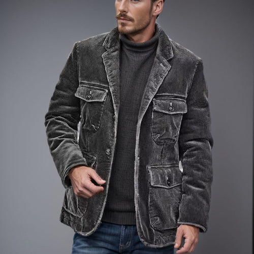 Herren modischer Cordblazer mit aufgesetzten Taschen EB