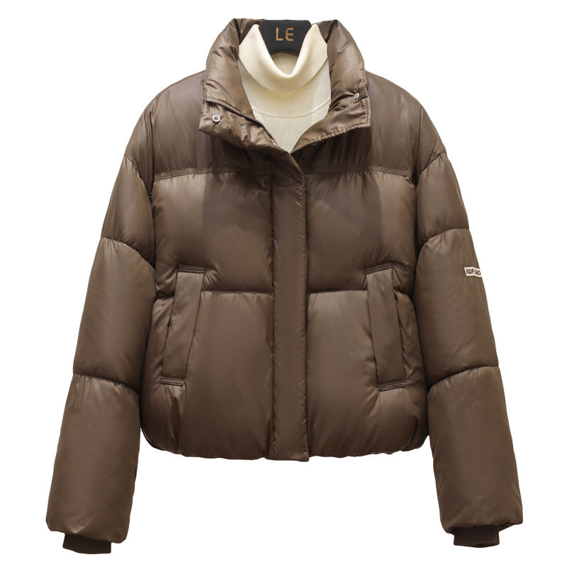 Damen modische kurz geschnittene Pufferjacke mit praktischen Eingrifftaschen EB
