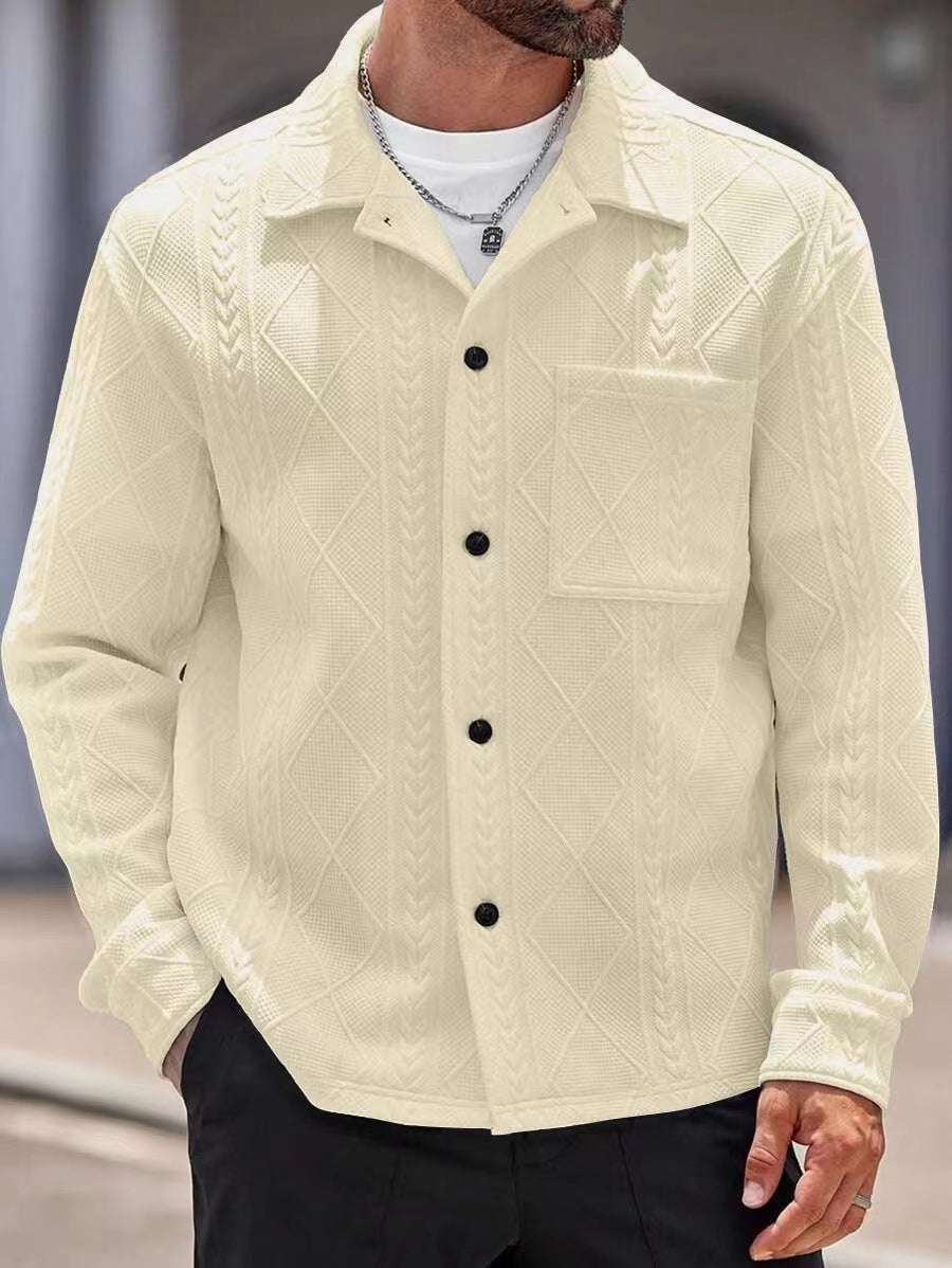 Herren Strickhemd mit modernem Design und strukturiertem Gewebe EB