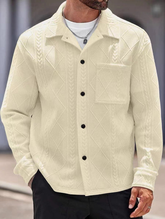 Herren Strickhemd mit modernem Design und strukturiertem Gewebe EB