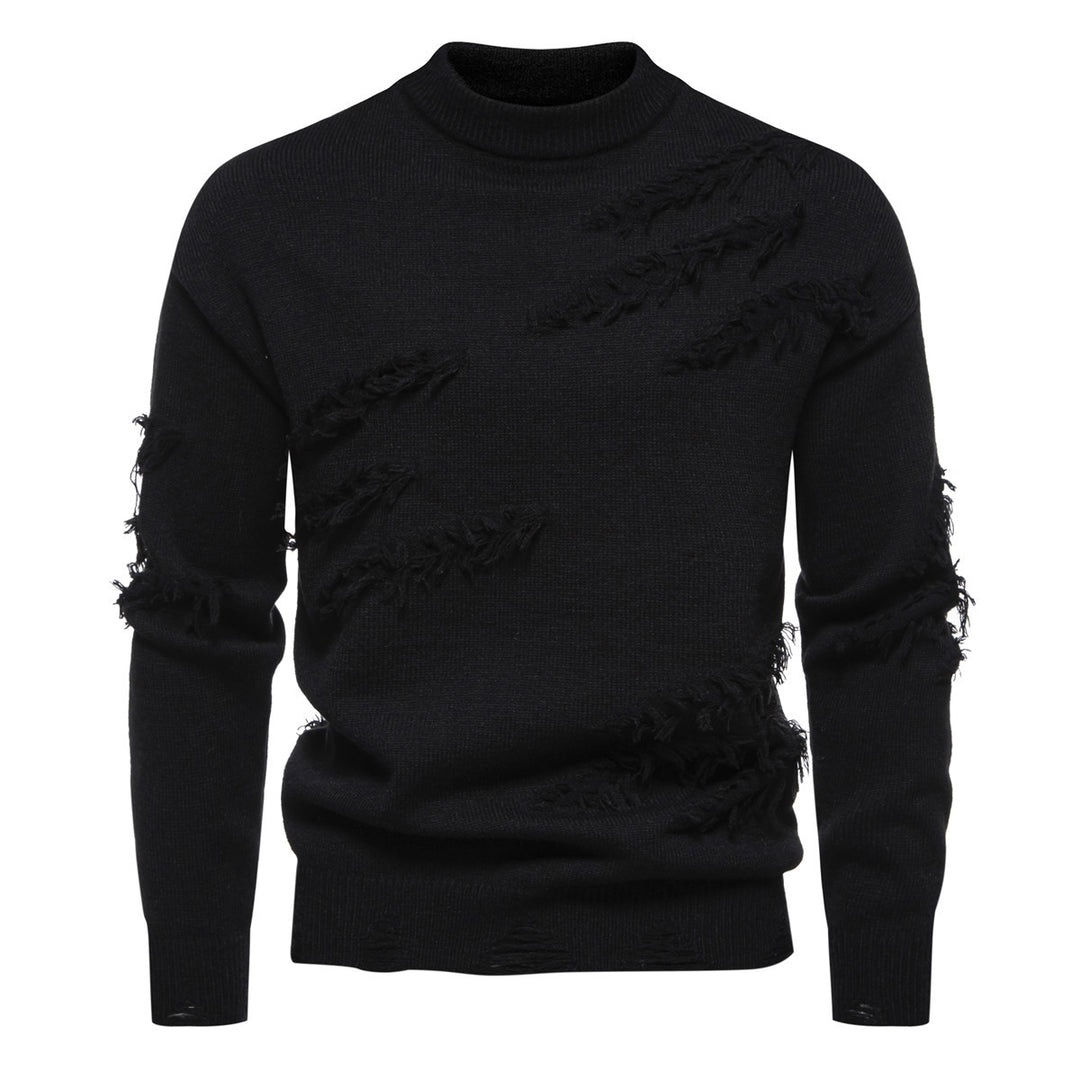 Herren modischer Rollkragenpullover mit distressed Details EB