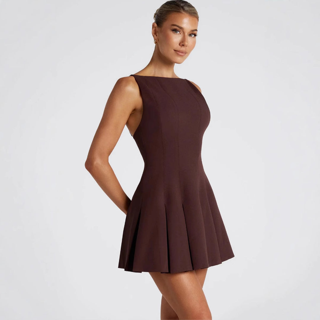 Damen Freizeitkleid mit schwingendem Rock und elegantem Schnitt EB