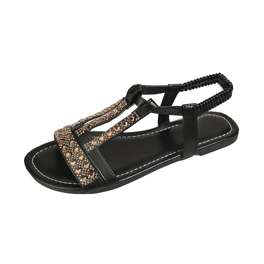 Damen Elegante Riemen-Sandalen mit funkelnden Akzenten und komfortabler Fußbettung EB