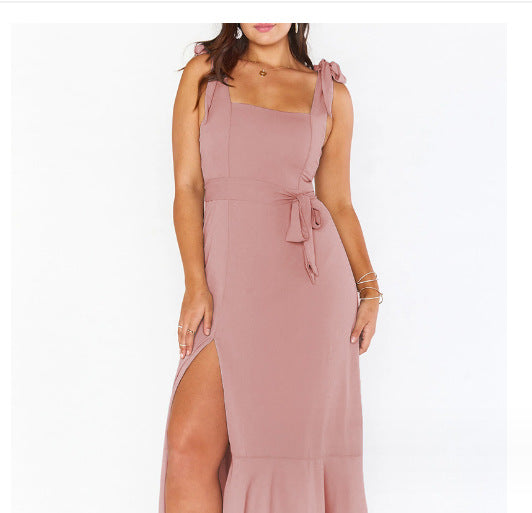 Damen Sommerliches Maxikleid mit eleganter Schleifenverzierung EB
