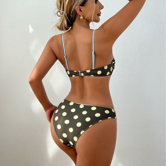 Damen Bunte gepunktete Bikini-Set EB