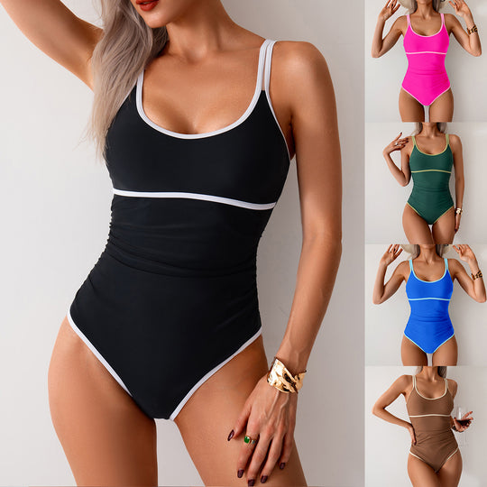 Damen Sportlicher Einteiler Badeanzug EB