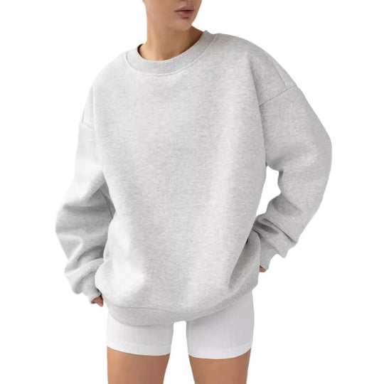 Damen Oversized Sweatshirt mit lässigem Schnitt und hohen Bündchen EB