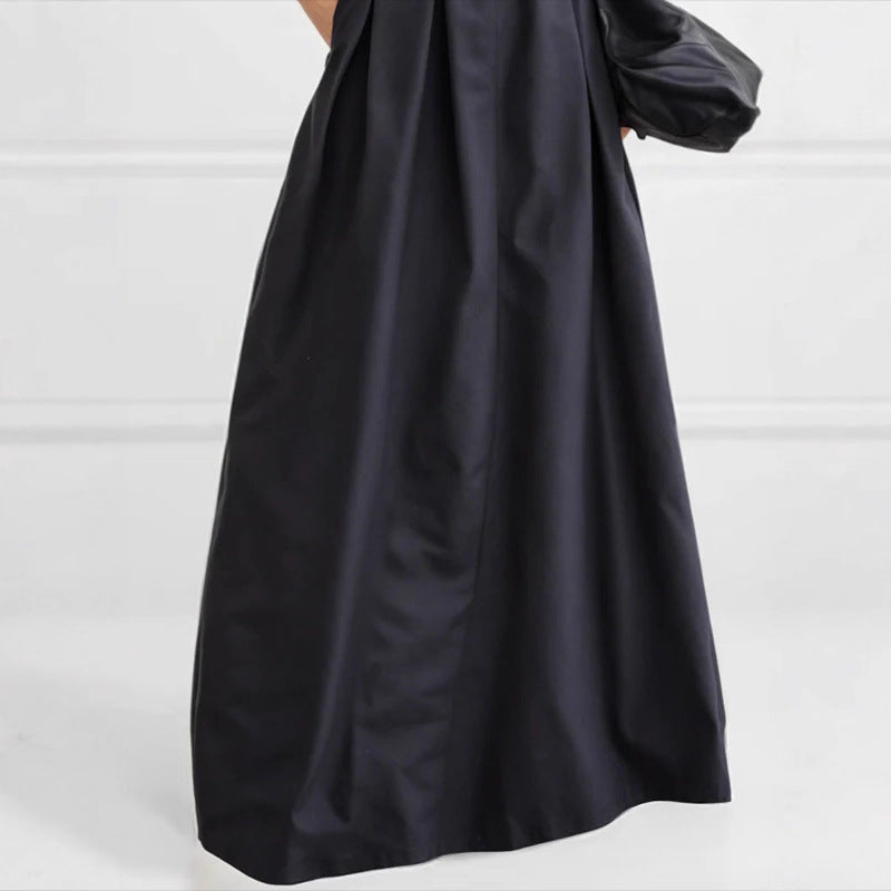 Damen Maxirock mit eleganter Faltenlegung und seitlichen Taschen EB