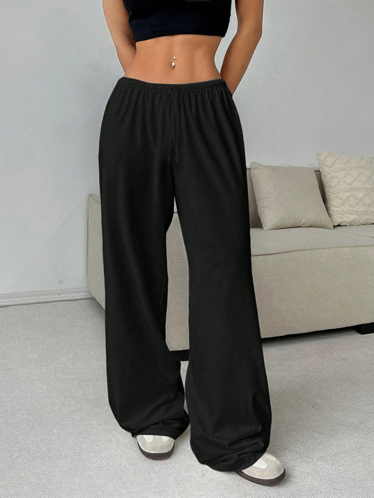 Damen nan weiter Highwaist Palazzo-Jogger mit elastischem Komfortbund, Kordelzug und seitlichen Eingrifftaschen EB