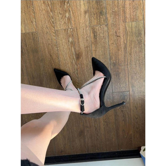 Damen elegante Stiletto-Pumps mit dekorativem Riemendesign EB