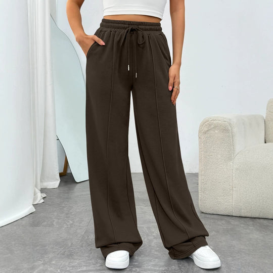 Damen nan komfortable High-Waist Jogginghose mit Kordelzug und tiefen Eingrifftaschen EB