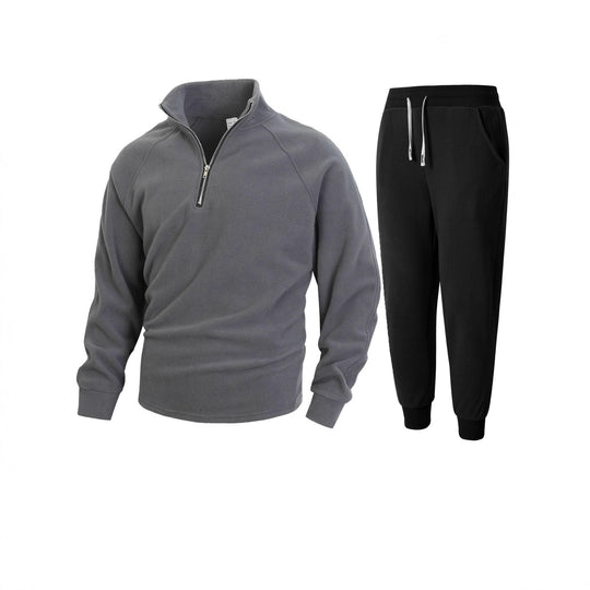Herren Fleece-Oberteil mit modernem Stehkragen und sportlicher Jogginghose EB