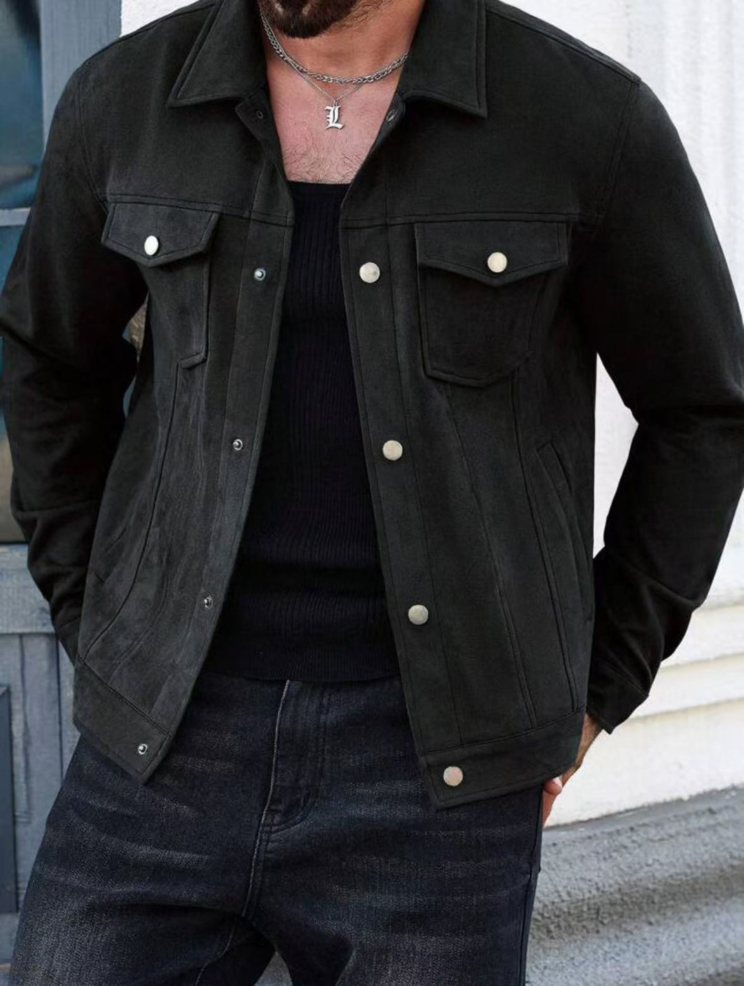 Herren lässige Wildlederjacke EB