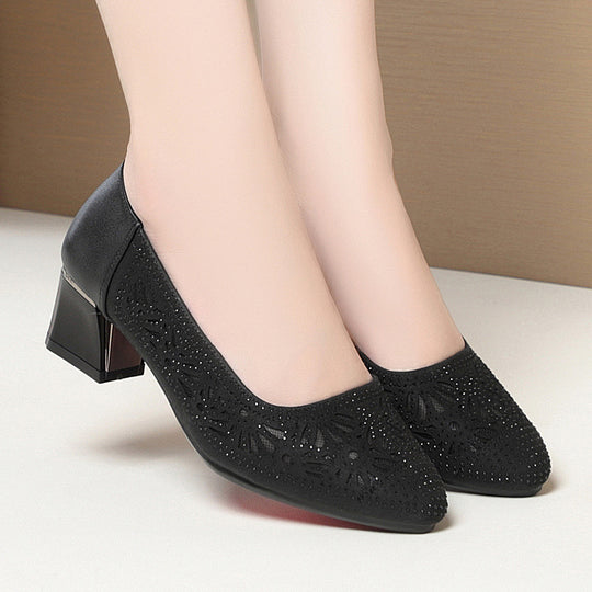 Damen Dekorative Pumps mit funkelnden Strassapplikationen und elegantem Design EB