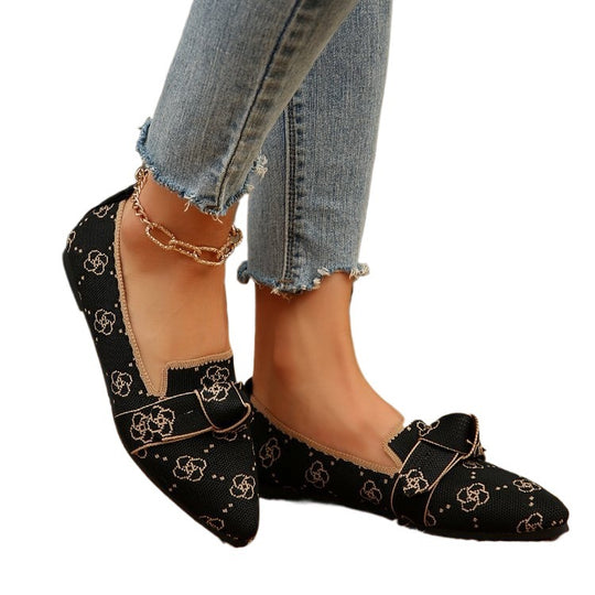 Damen Stilvolle und komfortable Ballerinas mit großem Schleifendetail EB
