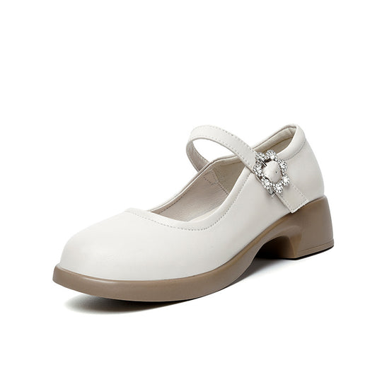 Damen Elegante Mary Jane Schuhe mit dekorativem Schmuckdetail EB